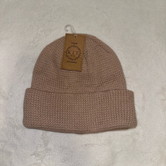 K.I.T. by EG Accessories - K.I.T by EG Beige Cuffed Knit Beanie One Size Acrylic NWT